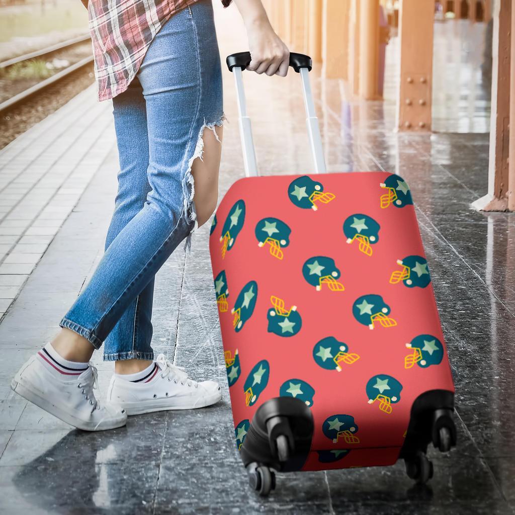 American Football Pattern Print Luggage Cover Protector-grizzshop