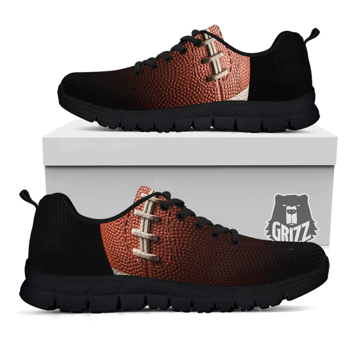 American Football Print Ball Black Sneaker-grizzshop