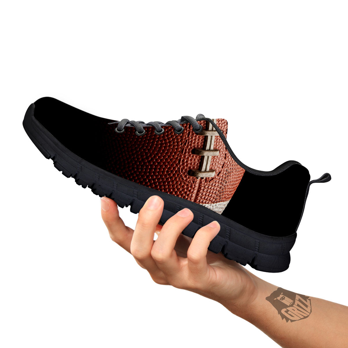 American Football Print Ball Black Sneaker-grizzshop