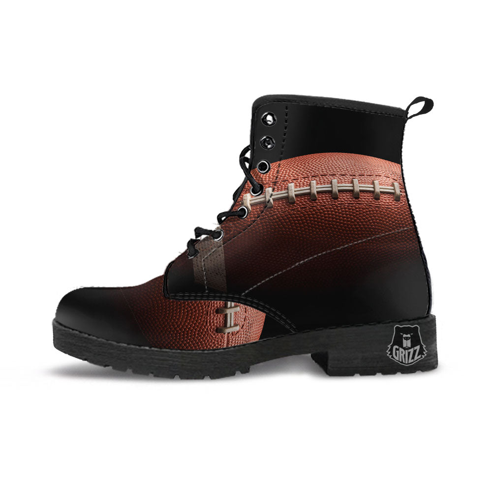 American Football Print Ball Leather Boots-grizzshop