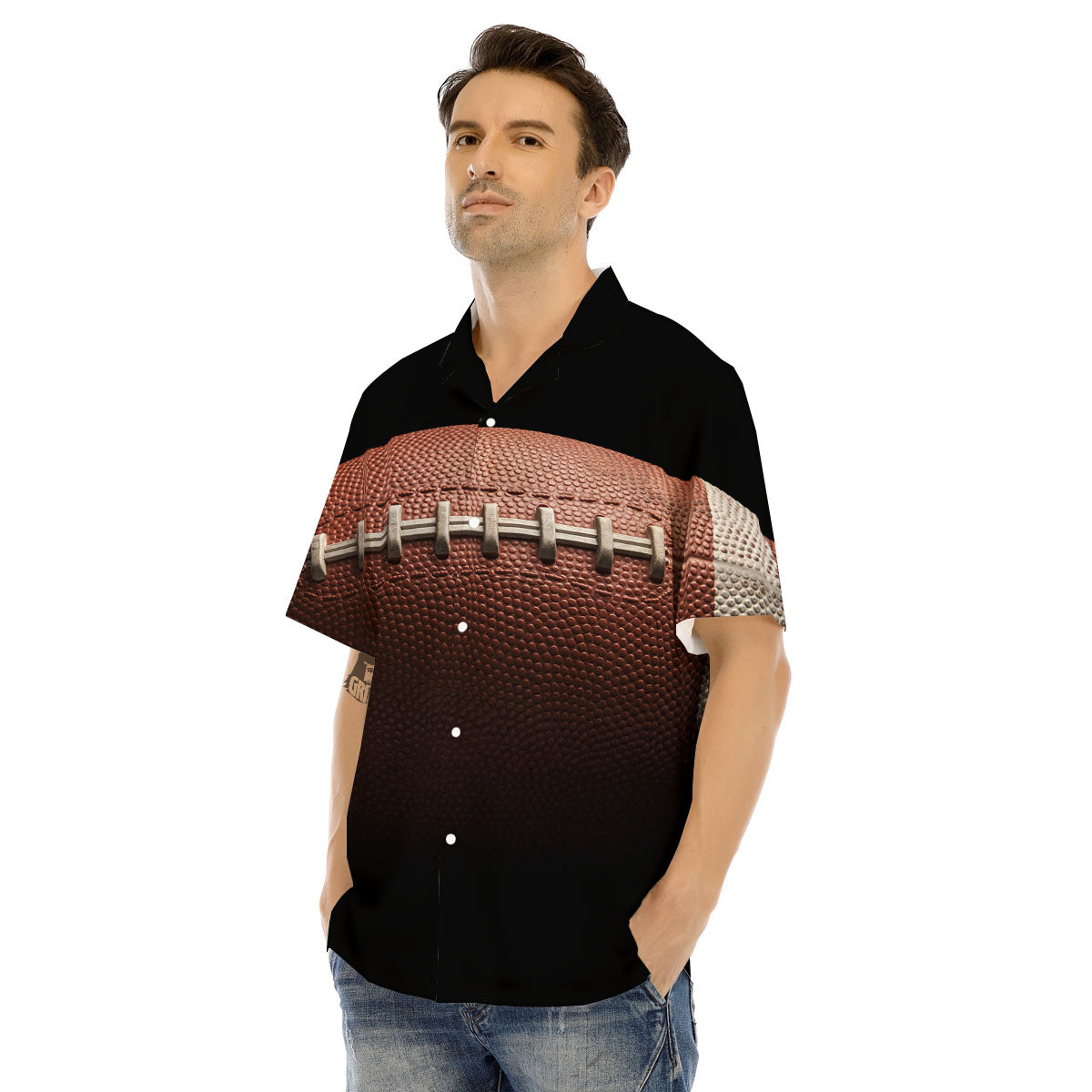 American Football Print Ball Men's Hawaiian Shirt-grizzshop