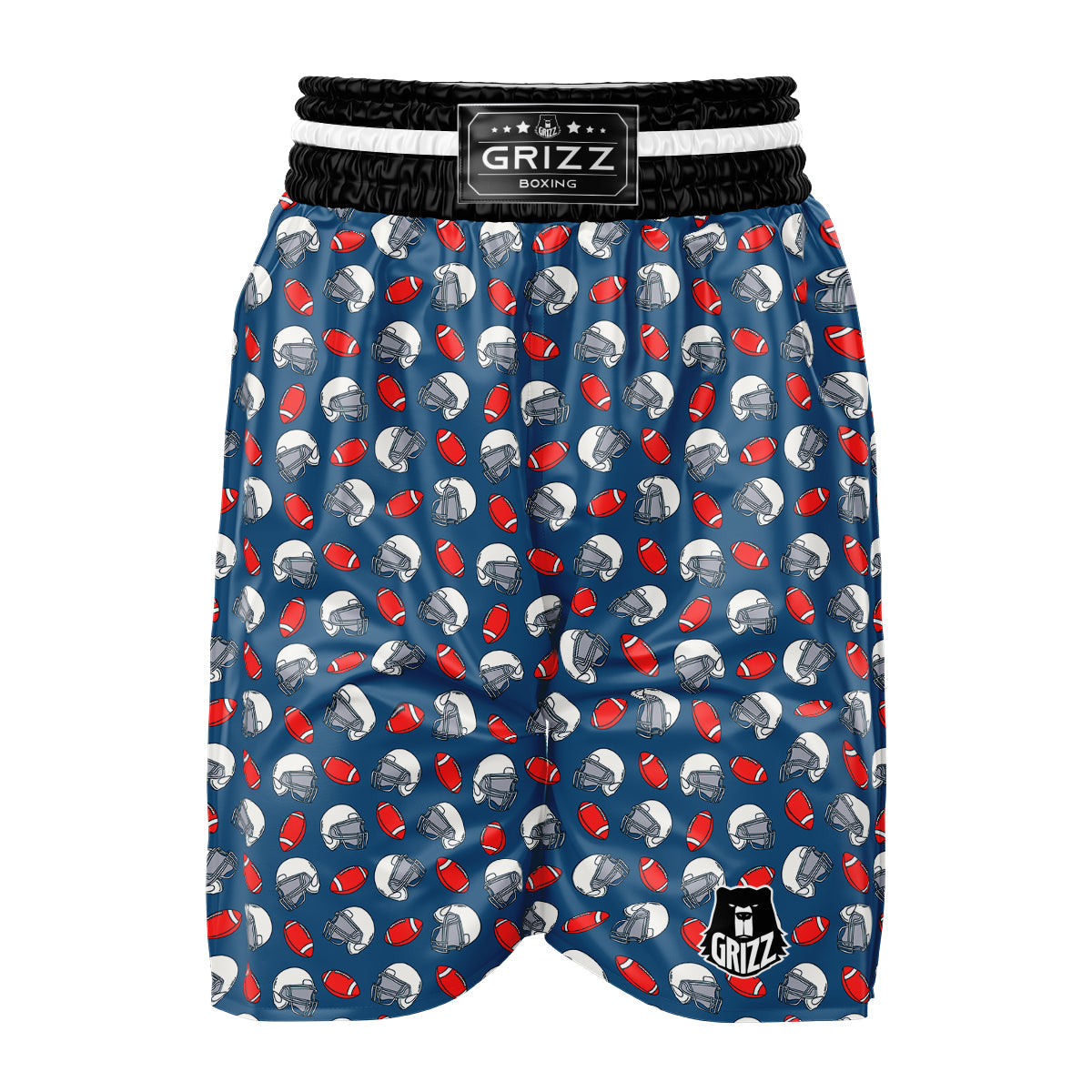 American Football Print Pattern Boxing Shorts-grizzshop