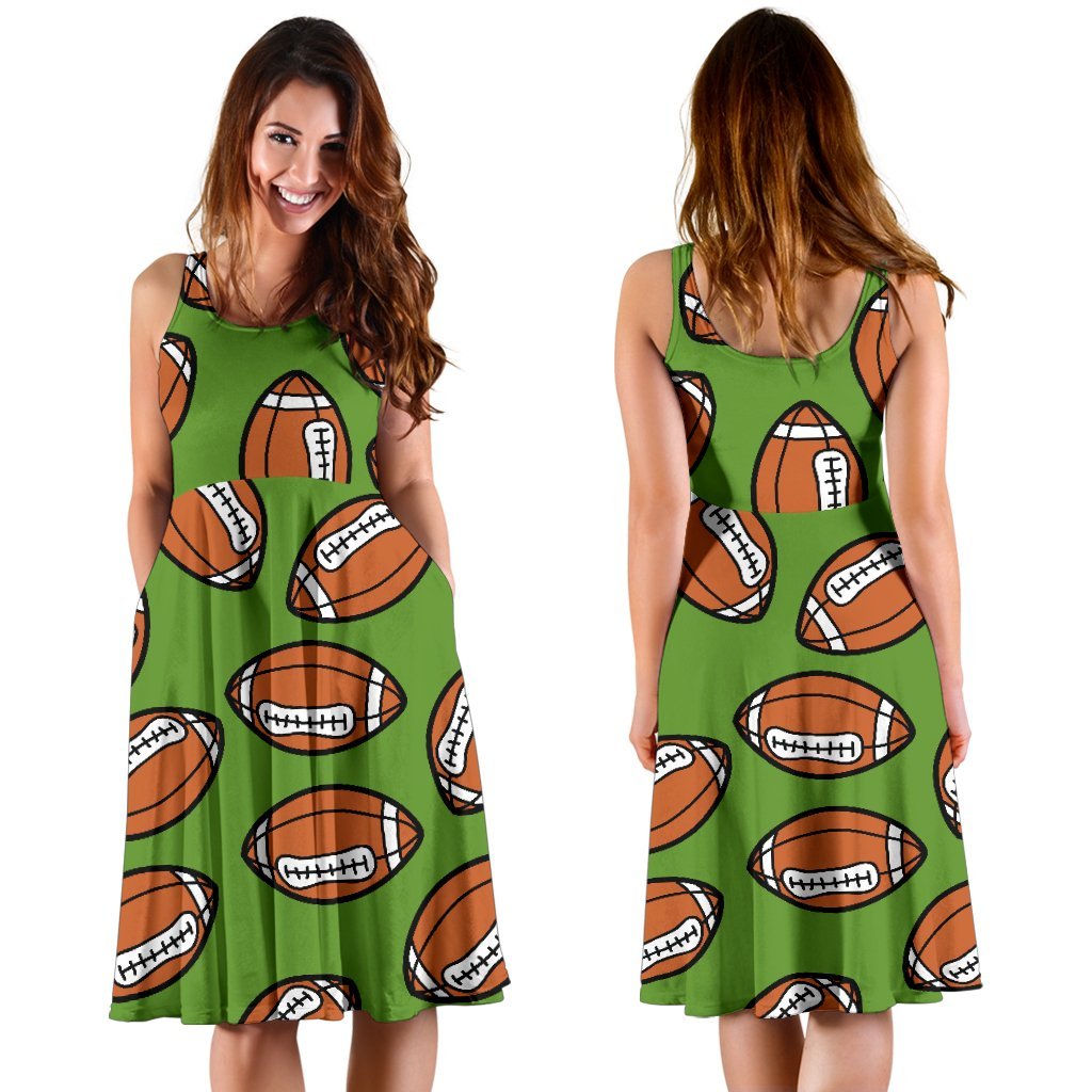 American Football Print Pattern Dress-grizzshop