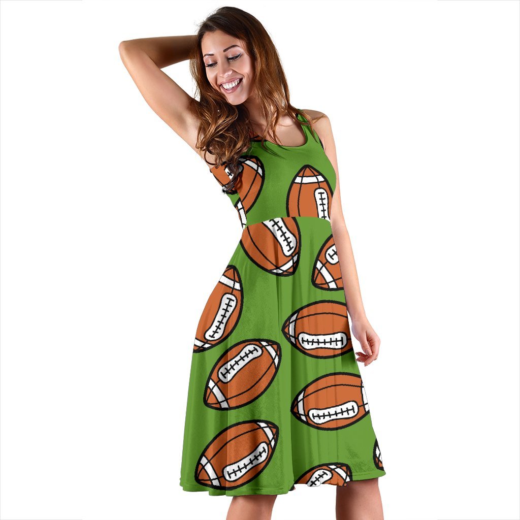 American Football Print Pattern Dress-grizzshop