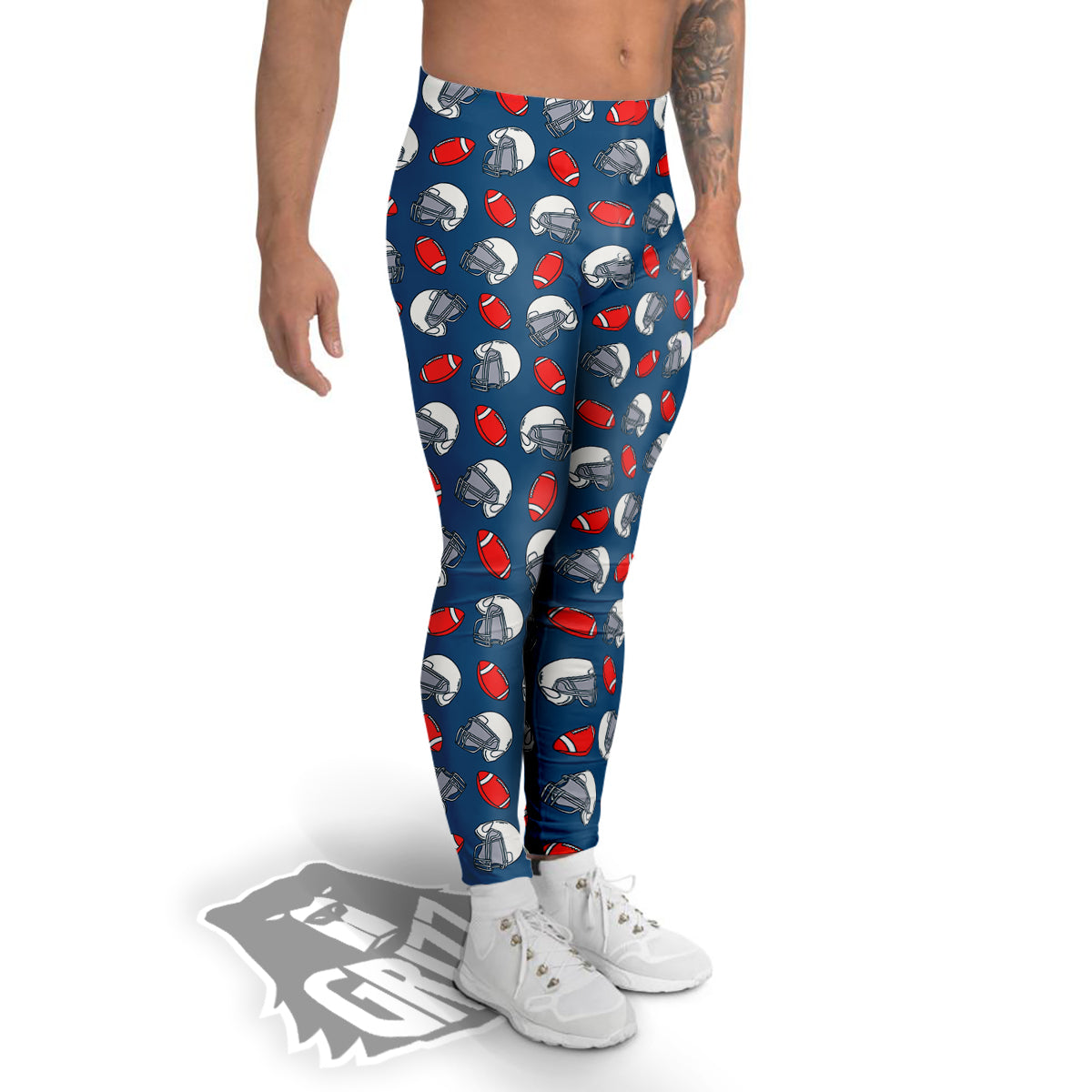 American Football Print Pattern Men's Leggings-grizzshop