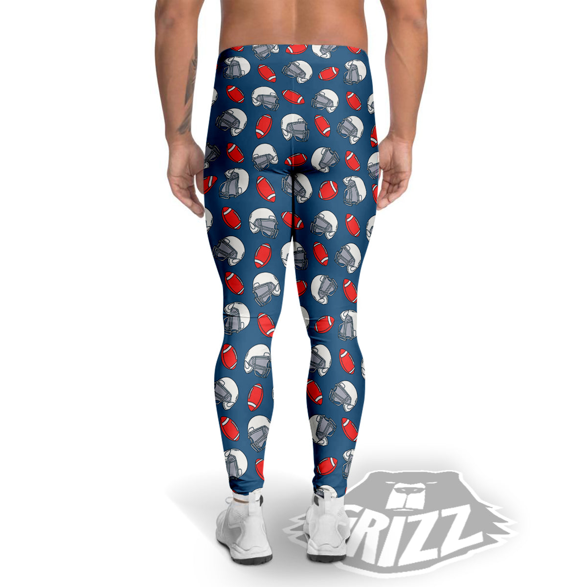 American Football Print Pattern Men's Leggings-grizzshop