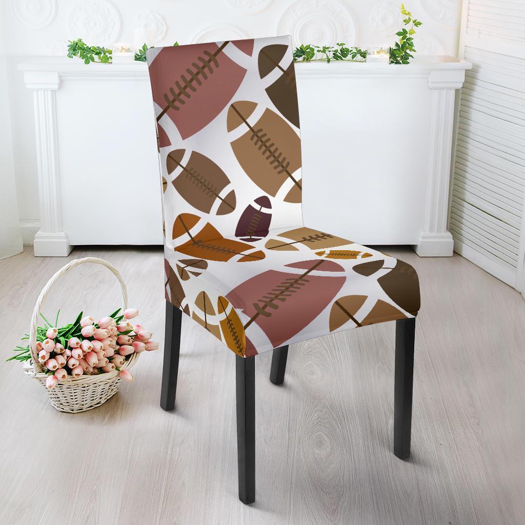 American Football Rugby Ball Pattern Print Chair Cover-grizzshop