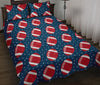 American Football Rugby Ball Print Pattern Bed Set Quilt-grizzshop