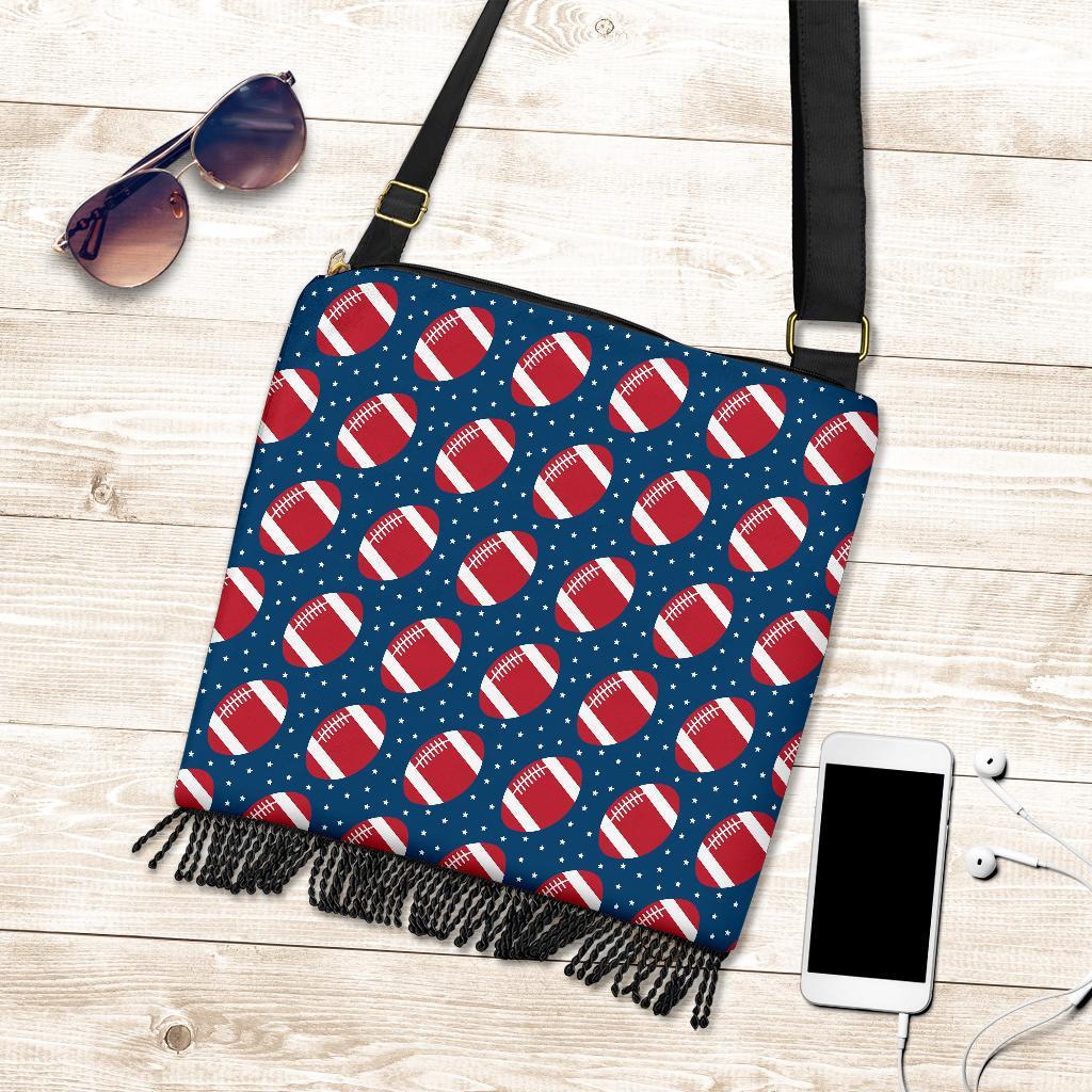 American Football Rugby Ball Print Pattern Crossbody bags-grizzshop