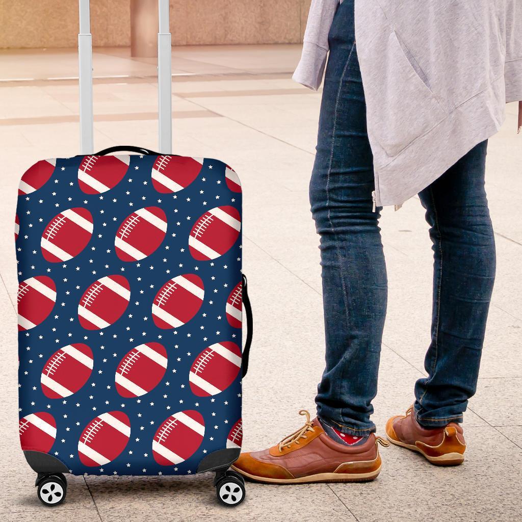 American Football Rugby Ball Print Pattern Luggage Cover Protector-grizzshop