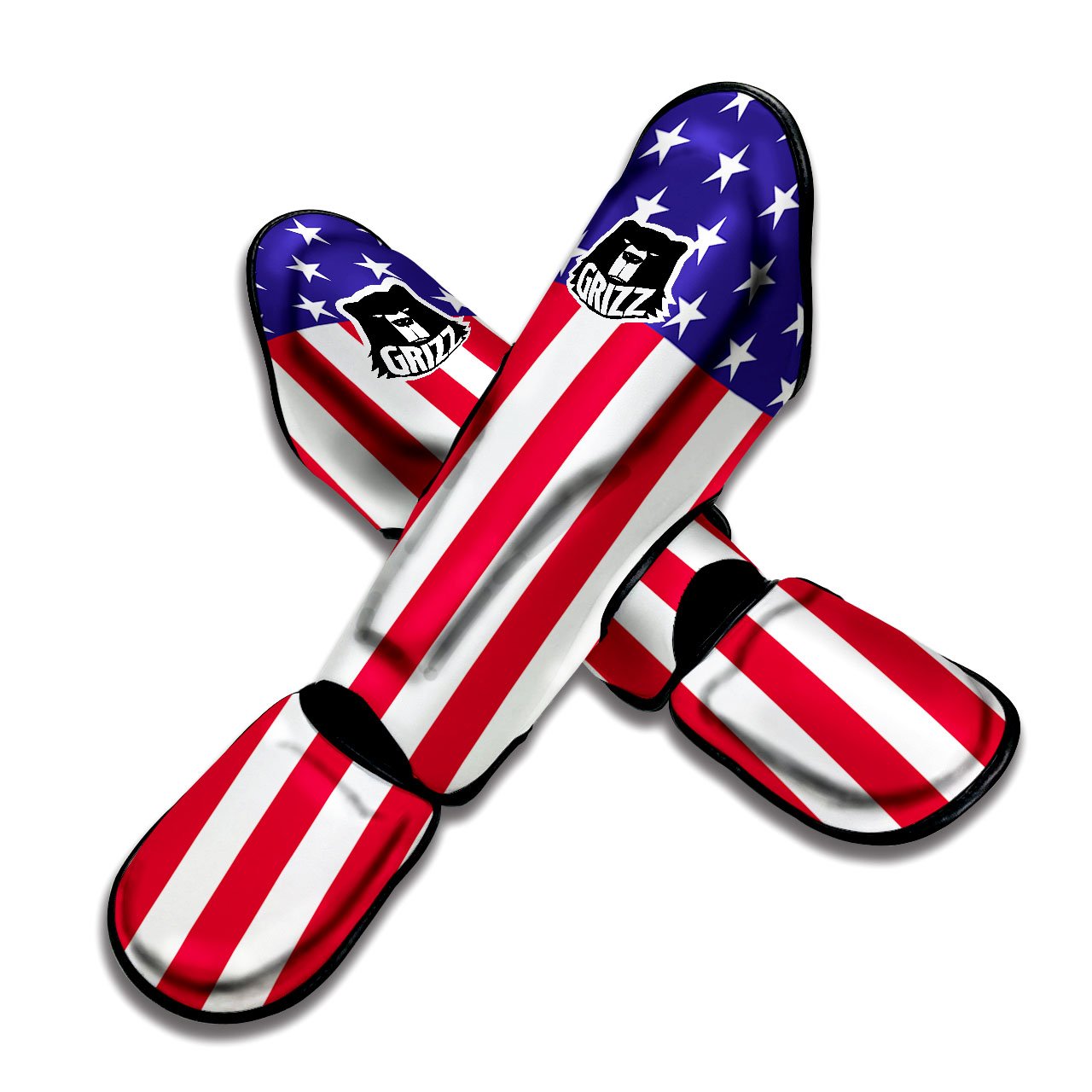 American Military Flag Print Muay Thai Shin Guards-grizzshop