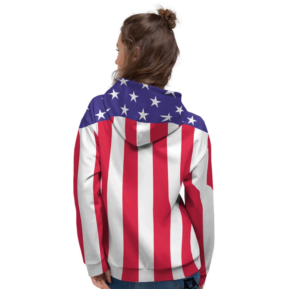 American Military Flag Print Women's Hoodie-grizzshop