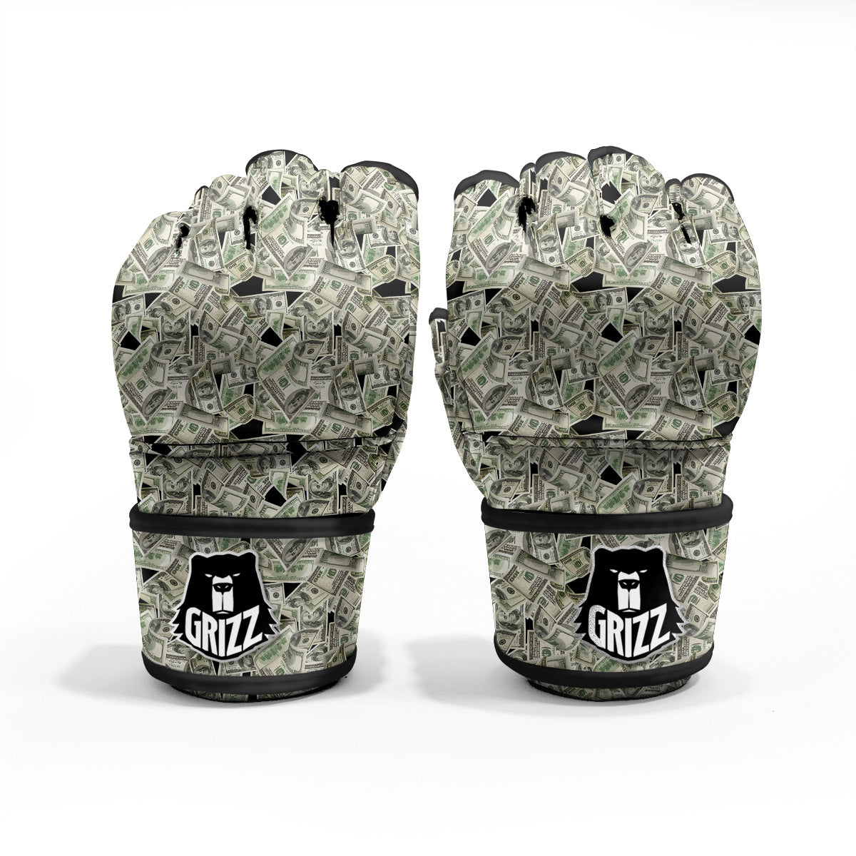 American Money US Dollars Print Pattern MMA Gloves-grizzshop