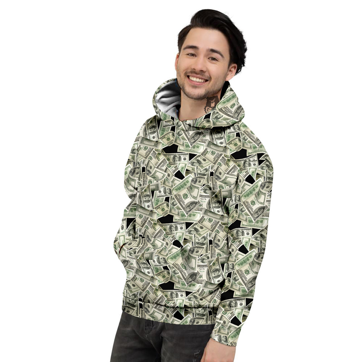 American Money US Dollars Print Pattern Men's Hoodie-grizzshop