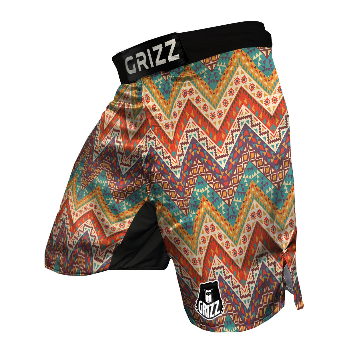American Native Tribal Chevron Print MMA Shorts-grizzshop