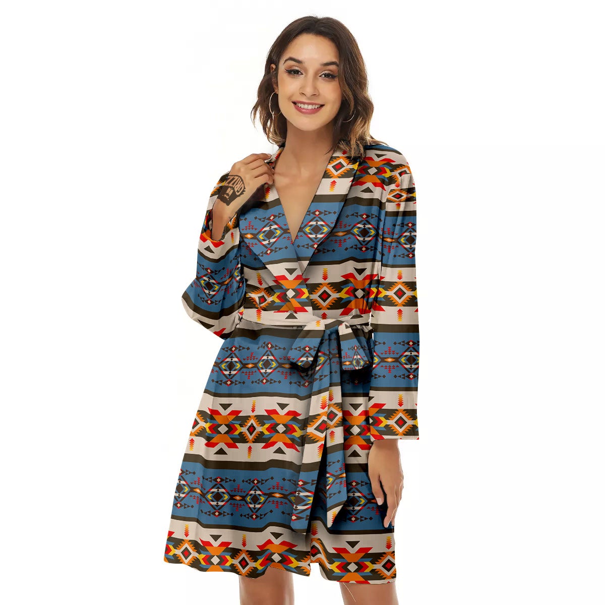 American Native Tribal Navajo Print Women's Robe-grizzshop