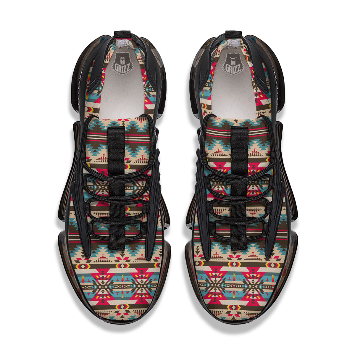 American Native Tribal Print Pattern Black Gym Shoes-grizzshop