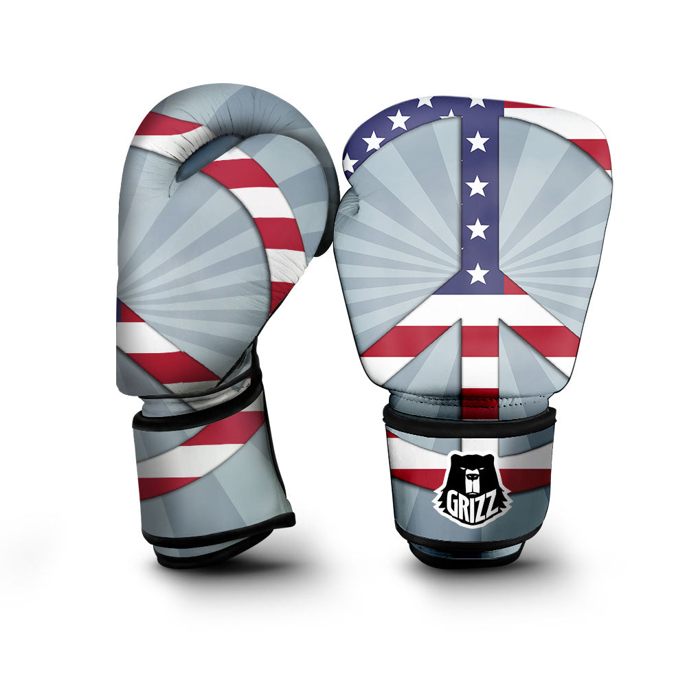 American Peace Flag Print Boxing Gloves-grizzshop