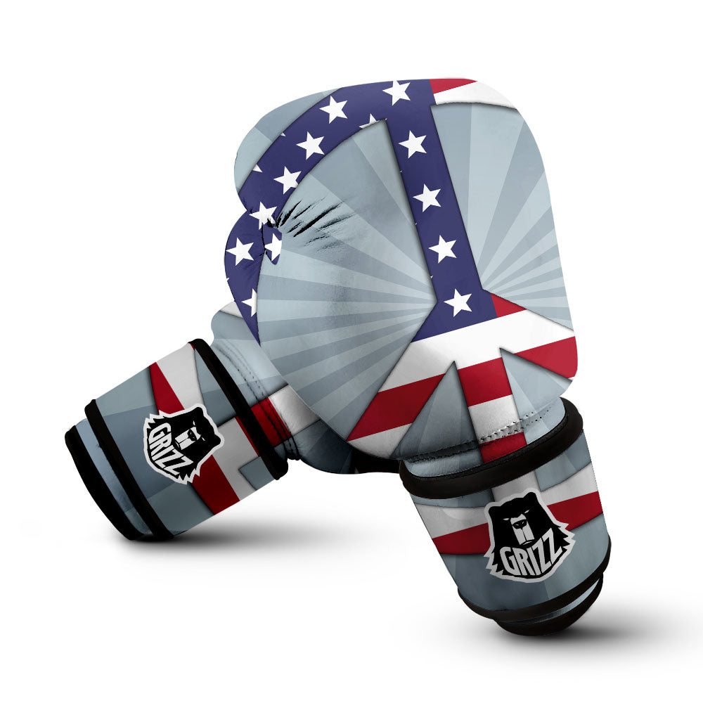 American Peace Flag Print Boxing Gloves-grizzshop