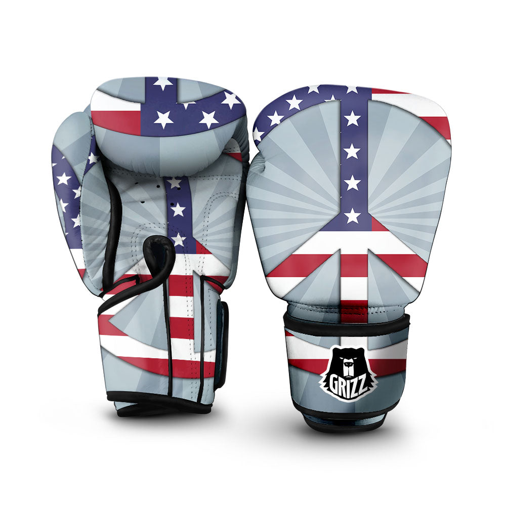 American Peace Flag Print Boxing Gloves-grizzshop