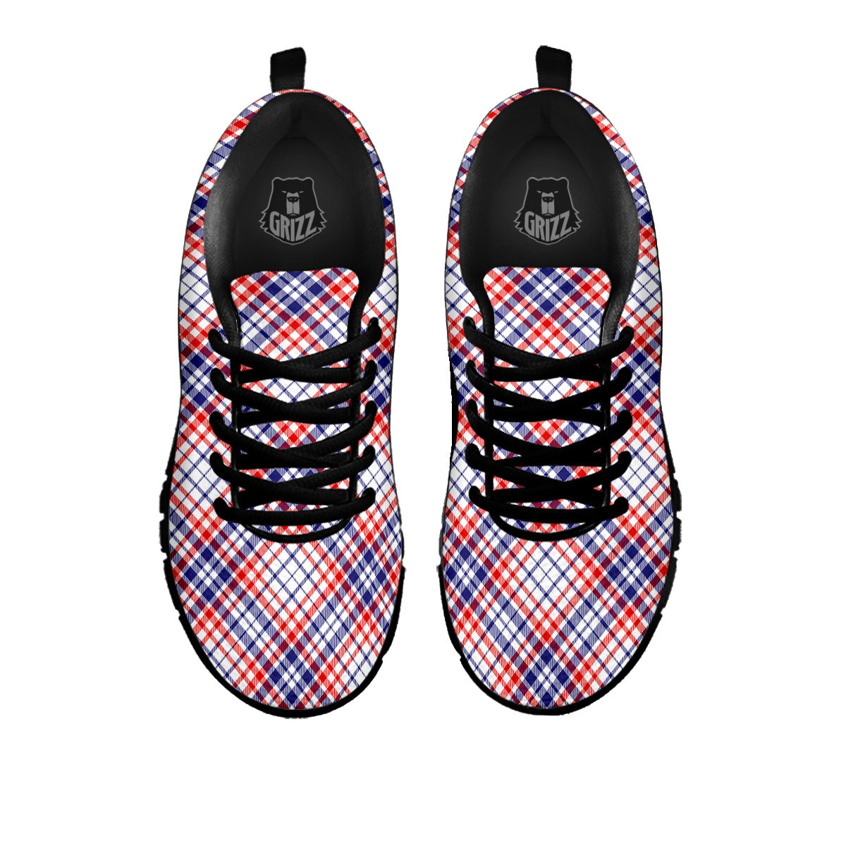 American Plaid 4th of July Print Black Sneaker-grizzshop