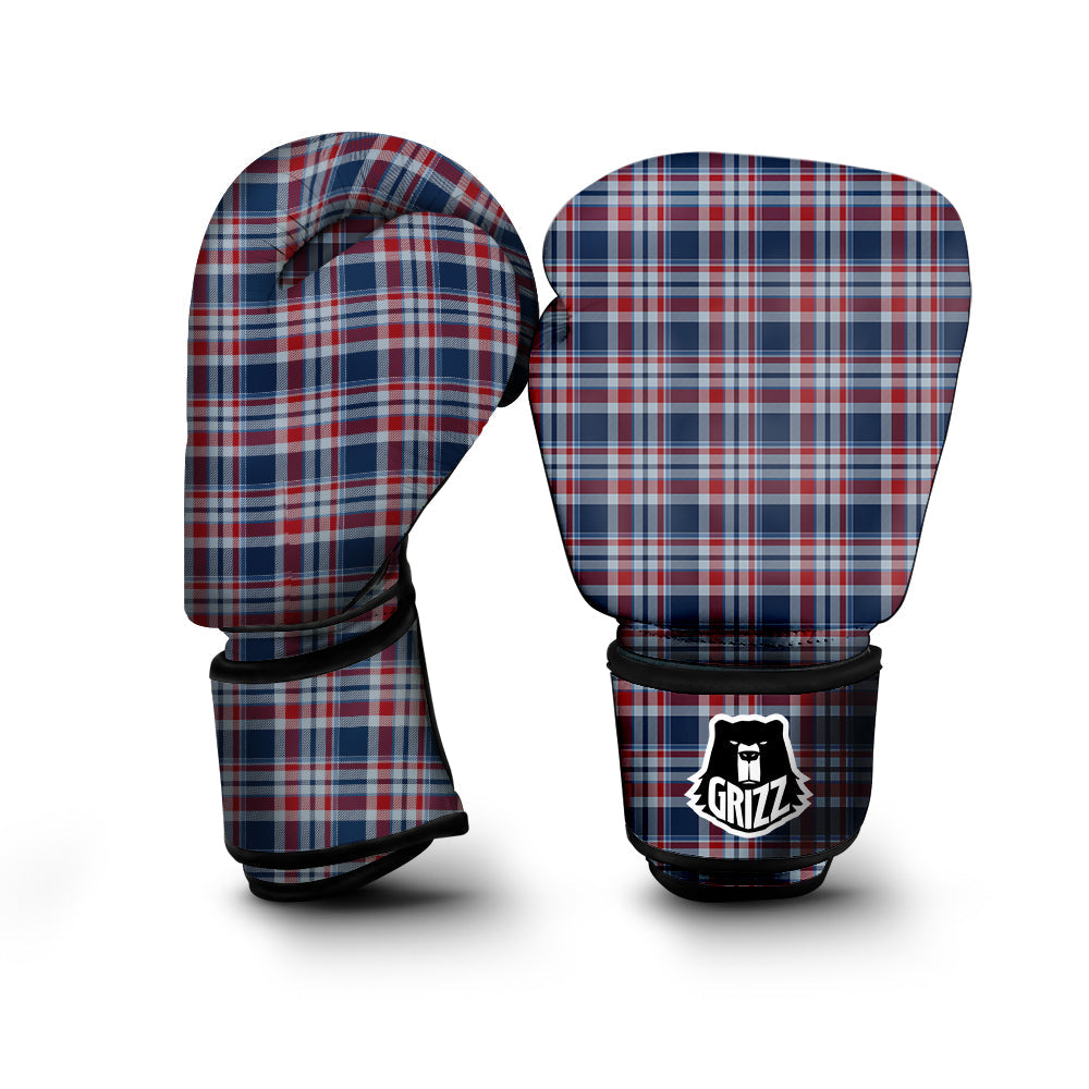 American Plaid Print Pattern Boxing Gloves-grizzshop