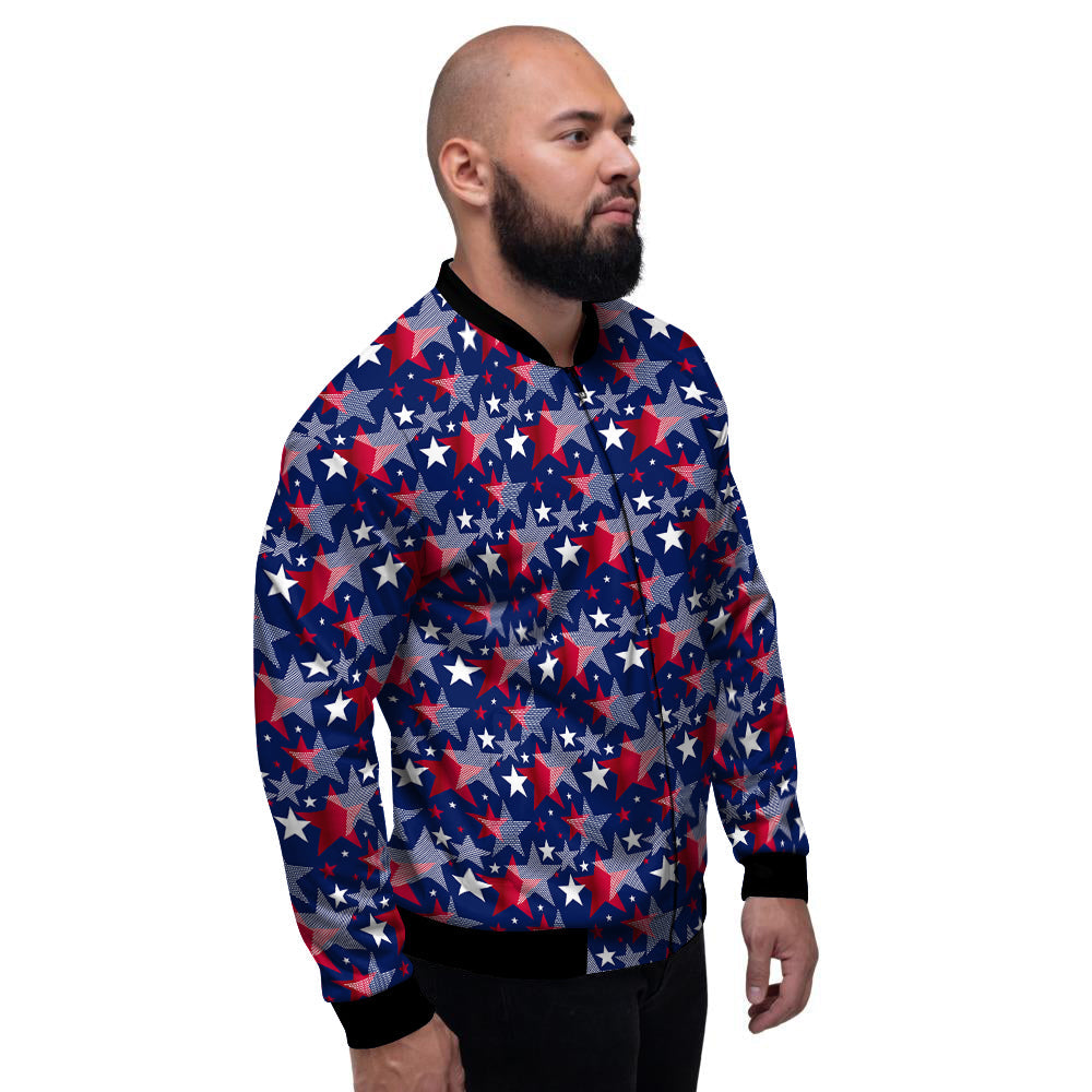 American Star 4th of July Print Pattern Men's Bomber Jacket-grizzshop
