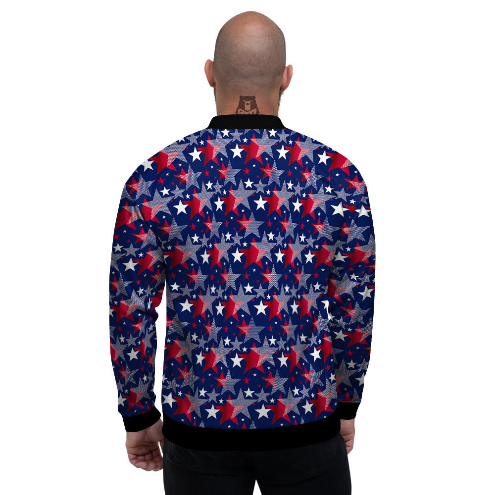 American Star 4th of July Print Pattern Men's Bomber Jacket-grizzshop