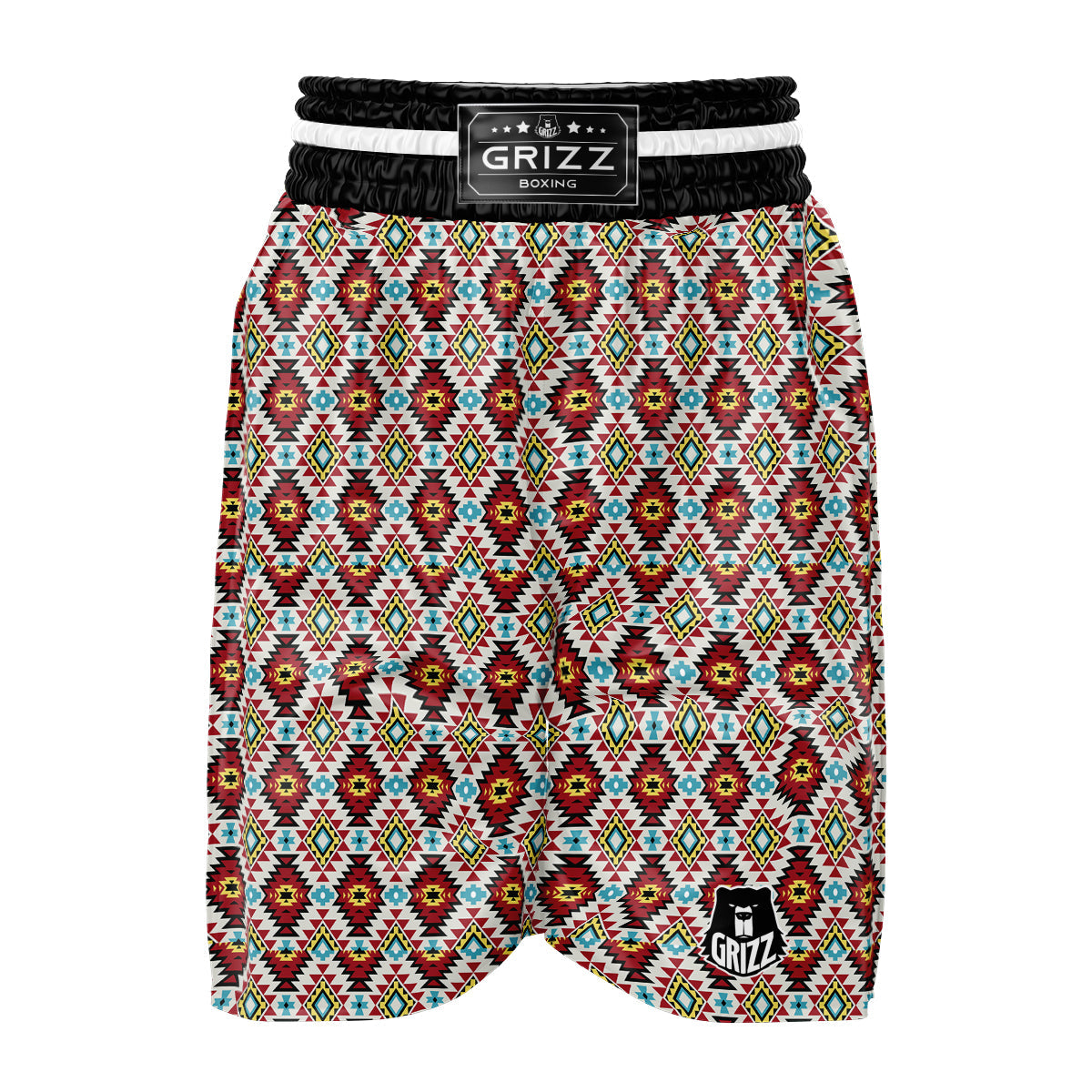 American Turquoise Native Print Pattern Boxing Shorts-grizzshop