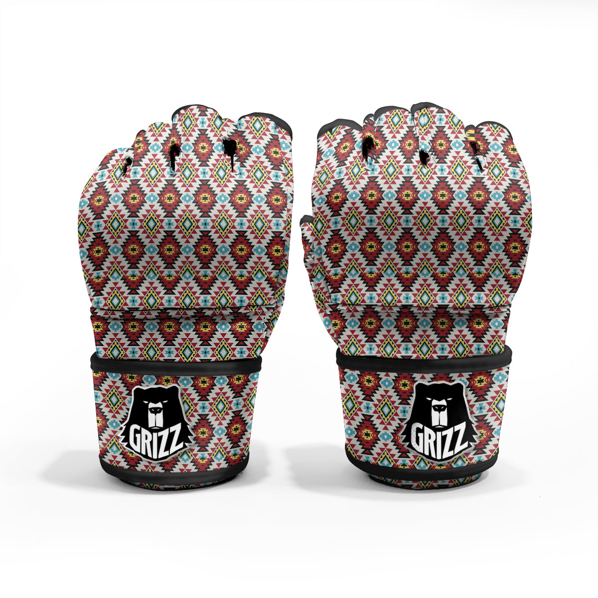 American Turquoise Native Print Pattern MMA Gloves-grizzshop