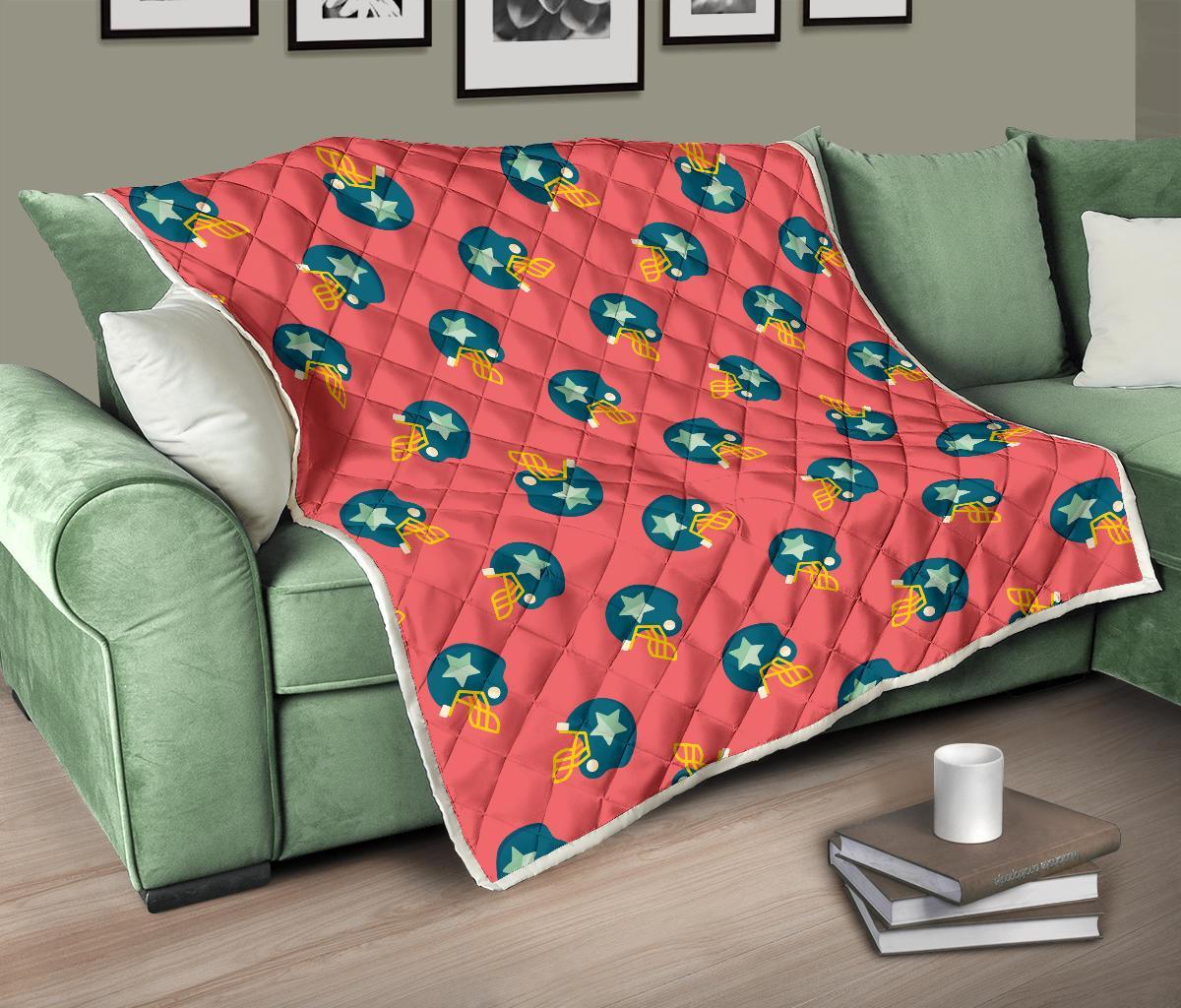 American Football Pattern Print Quilt-grizzshop