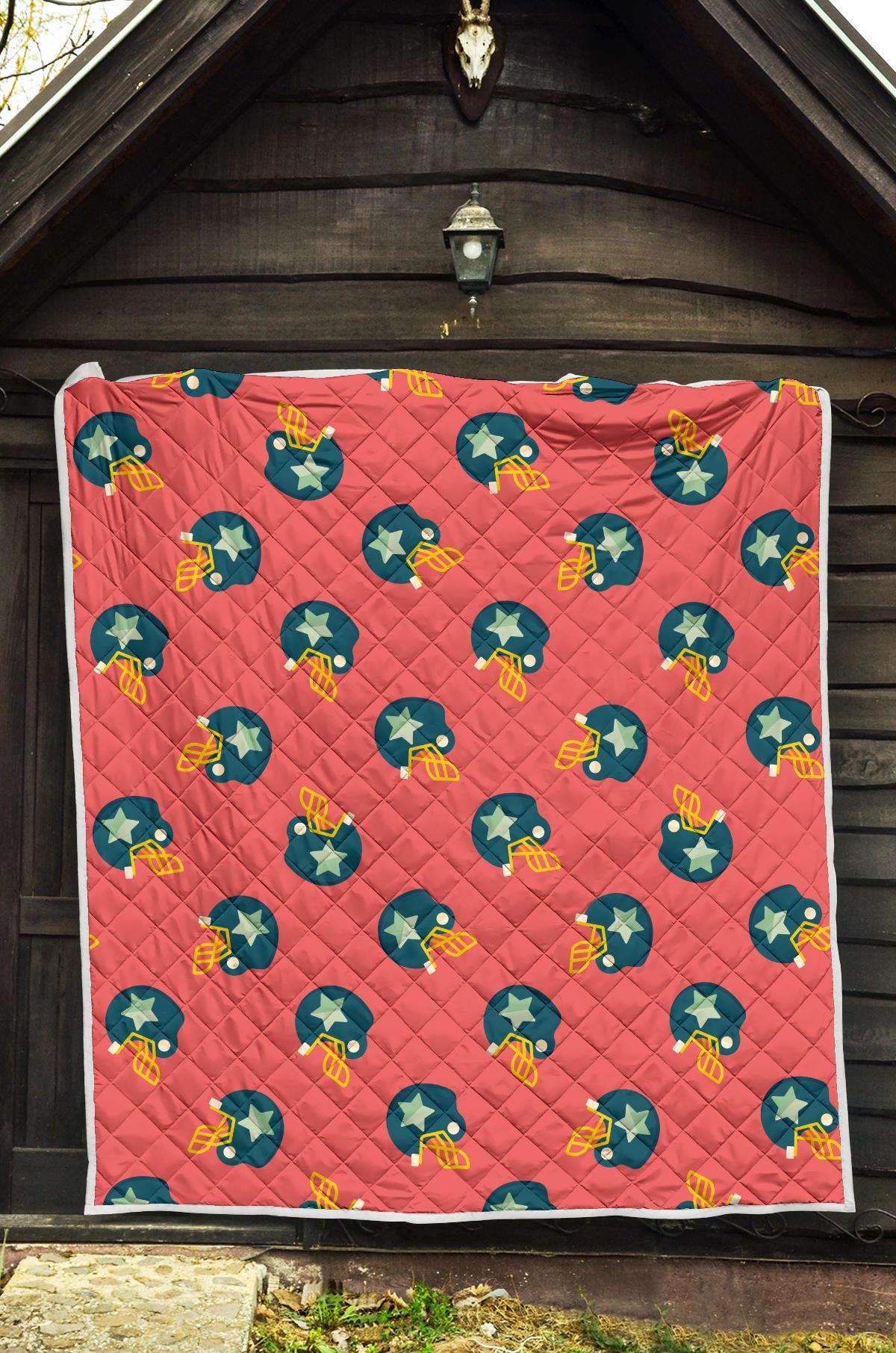 American Football Pattern Print Quilt-grizzshop