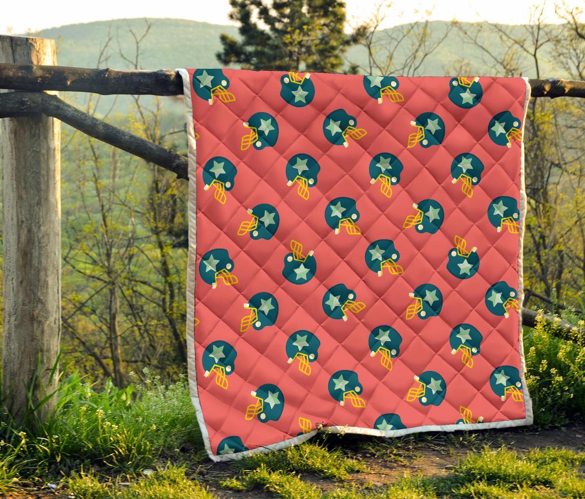 American Football Pattern Print Quilt-grizzshop