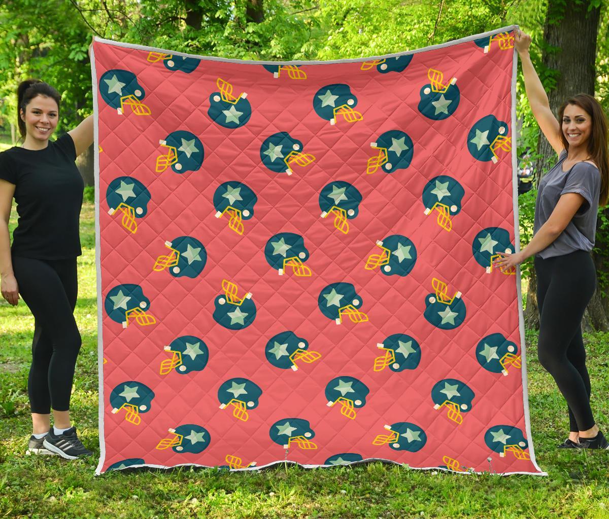 American Football Pattern Print Quilt-grizzshop