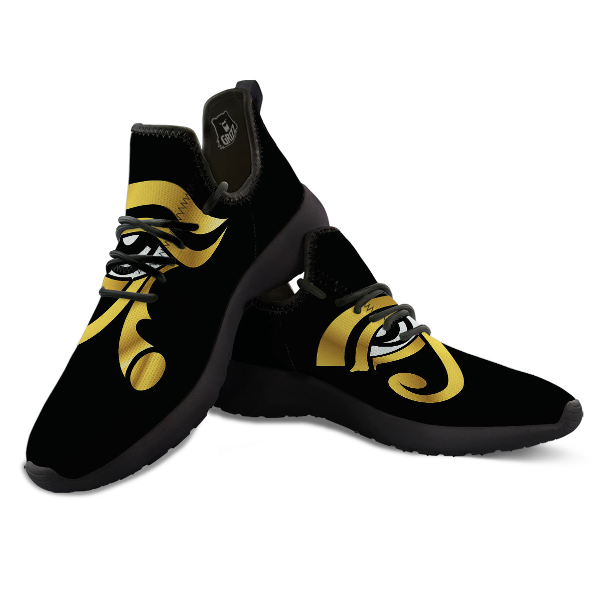 Amulet Eye Of Horus Print Black Athletic Shoes-grizzshop