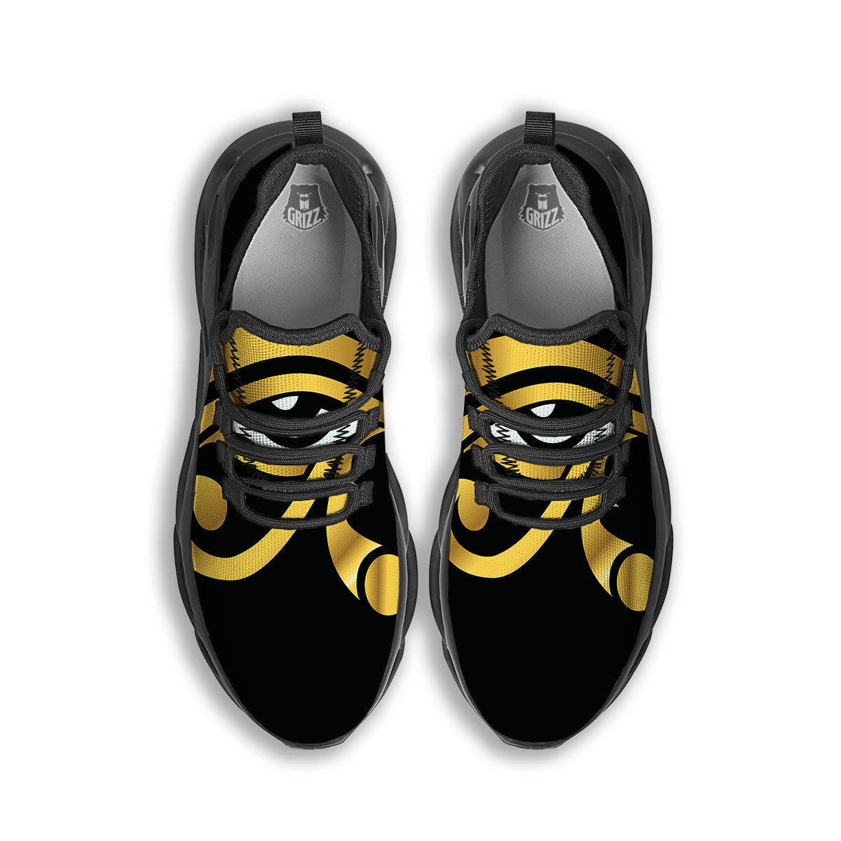 Amulet Eye Of Horus Print Black Running Shoes-grizzshop