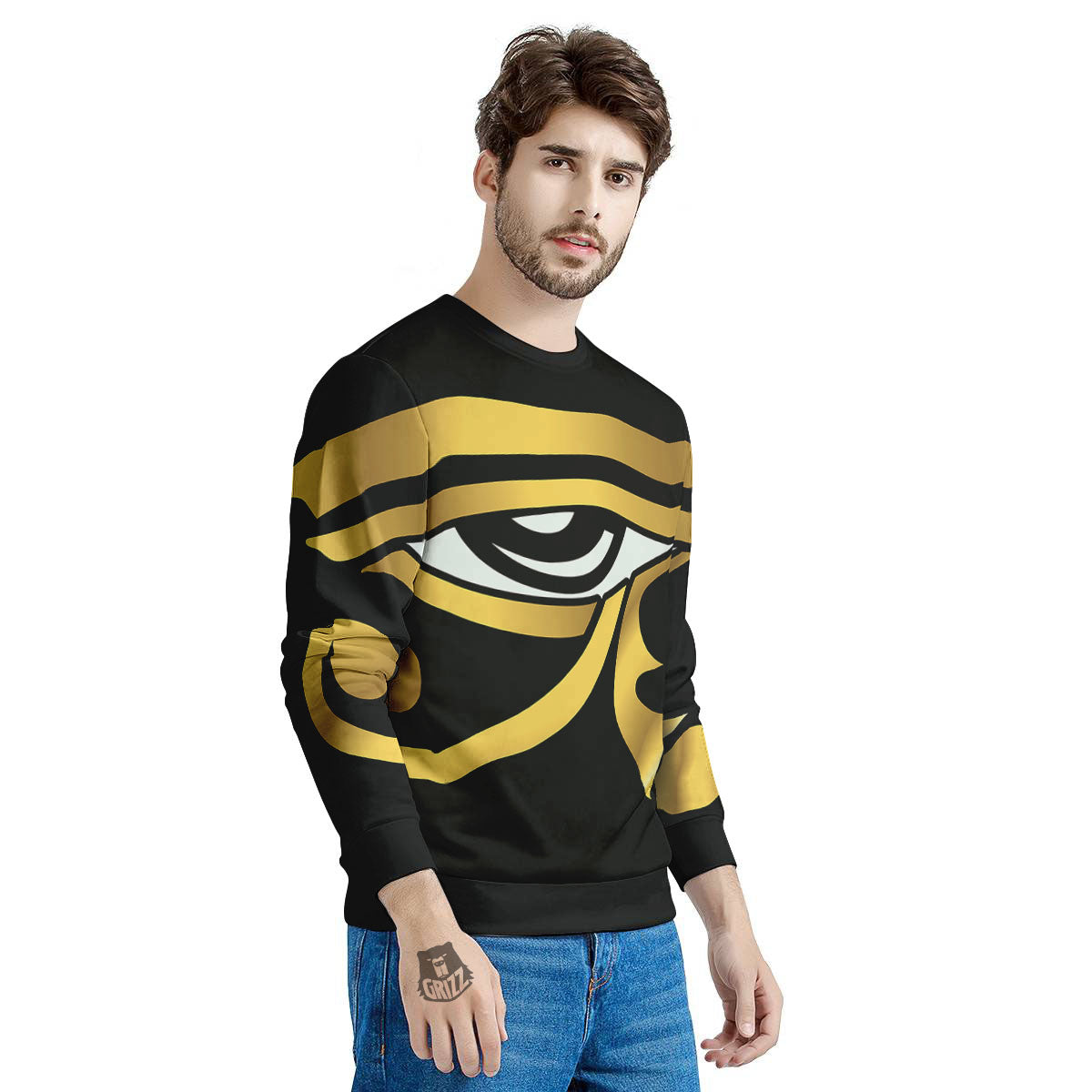 Amulet Eye Of Horus Print Men's Sweatshirt-grizzshop