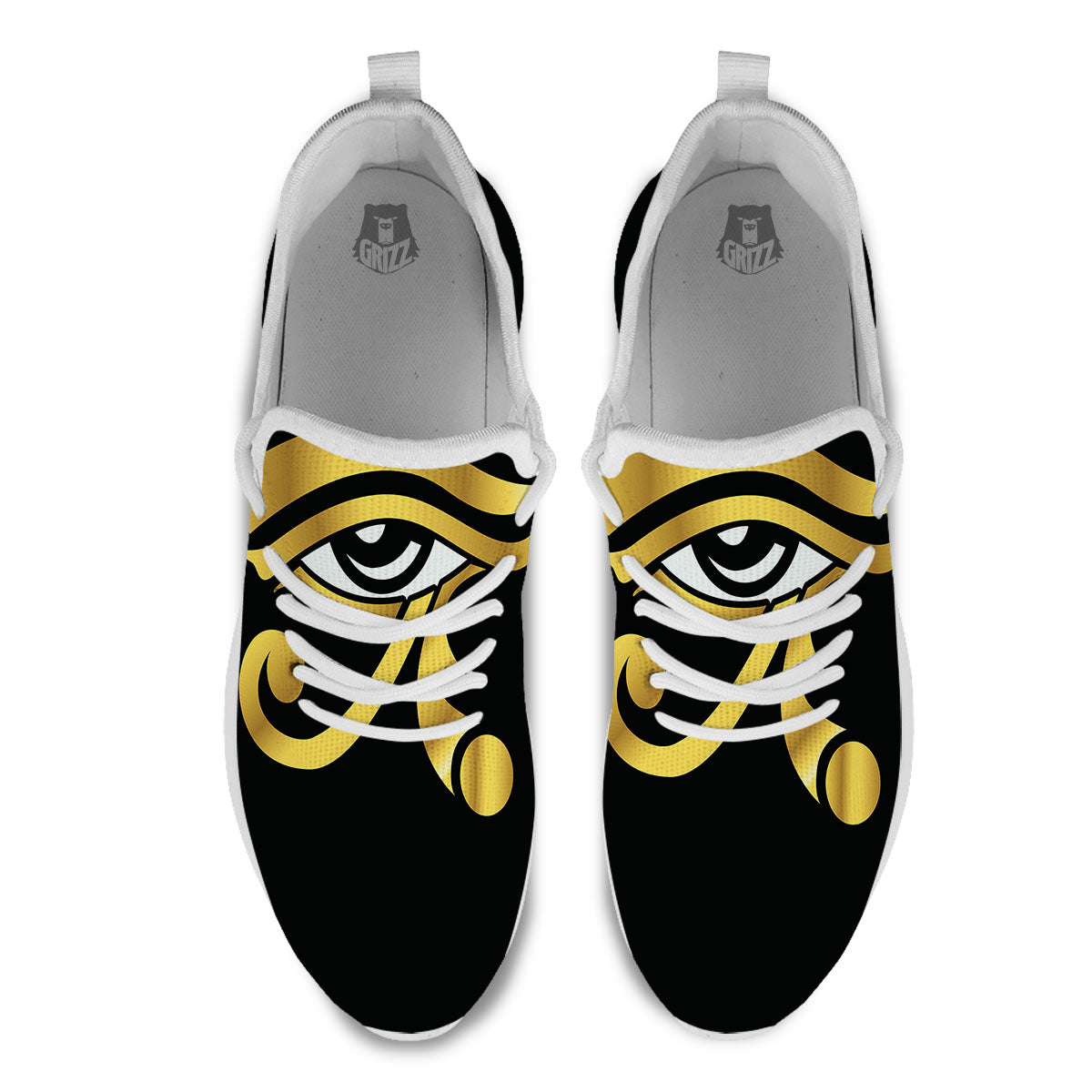 Amulet Eye Of Horus Print White Athletic Shoes-grizzshop