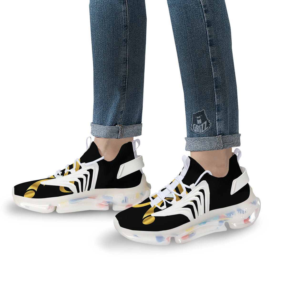 Amulet Eye Of Horus Print White Gym Shoes-grizzshop