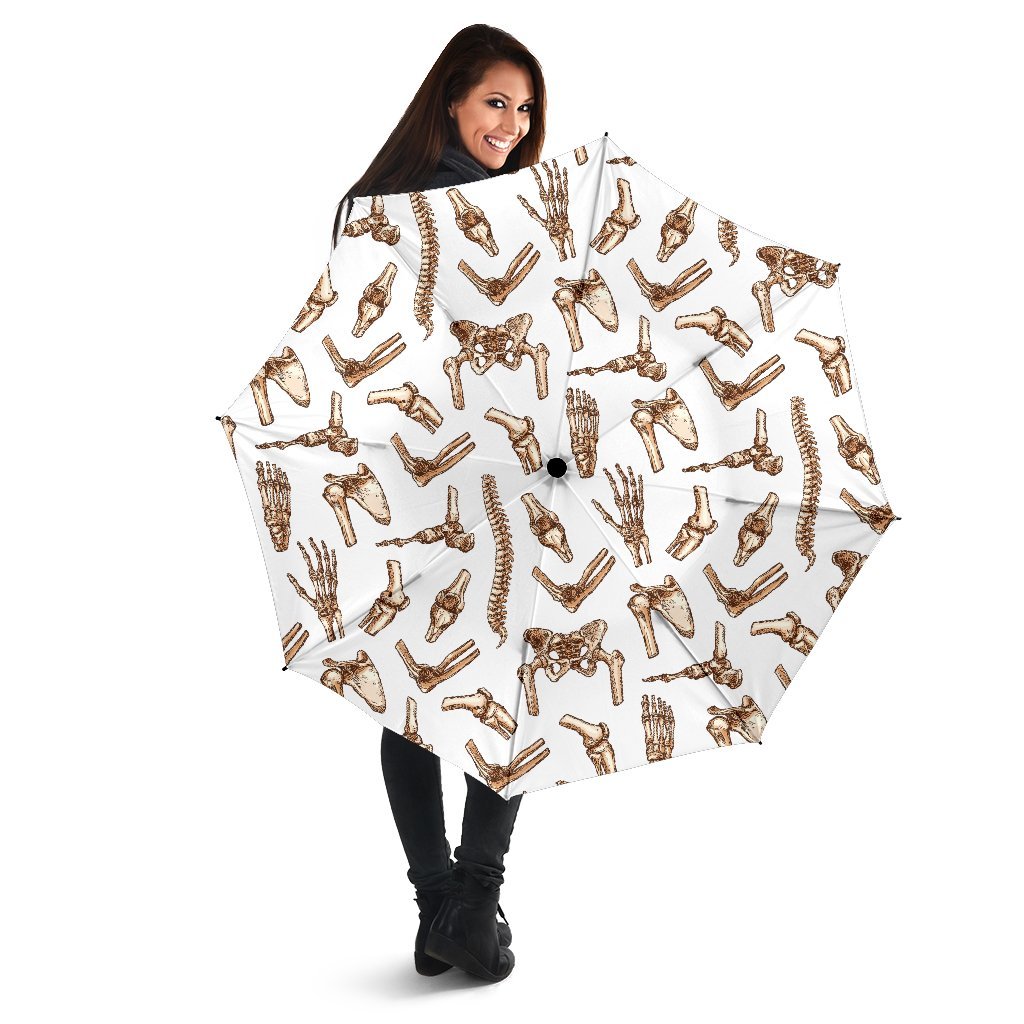 Anatomy Bone Pattern Print Automatic Foldable Umbrella-grizzshop