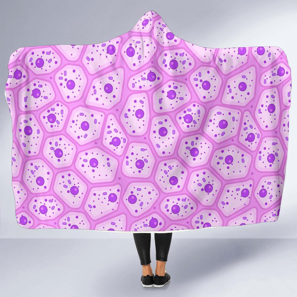Anatomy Cells Pattern Print Hooded Blanket-grizzshop