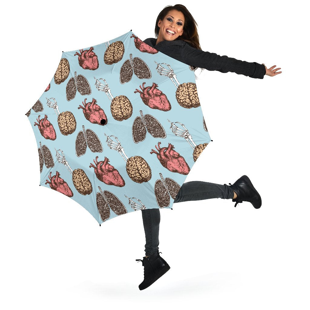 Anatomy Pattern Print Automatic Foldable Umbrella-grizzshop