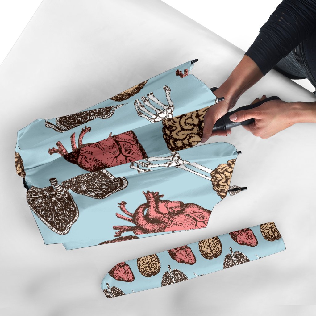 Anatomy Pattern Print Automatic Foldable Umbrella-grizzshop