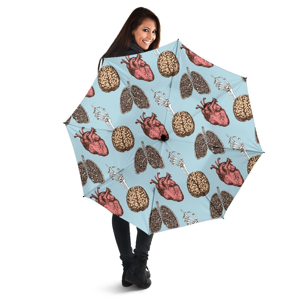 Anatomy Pattern Print Automatic Foldable Umbrella-grizzshop