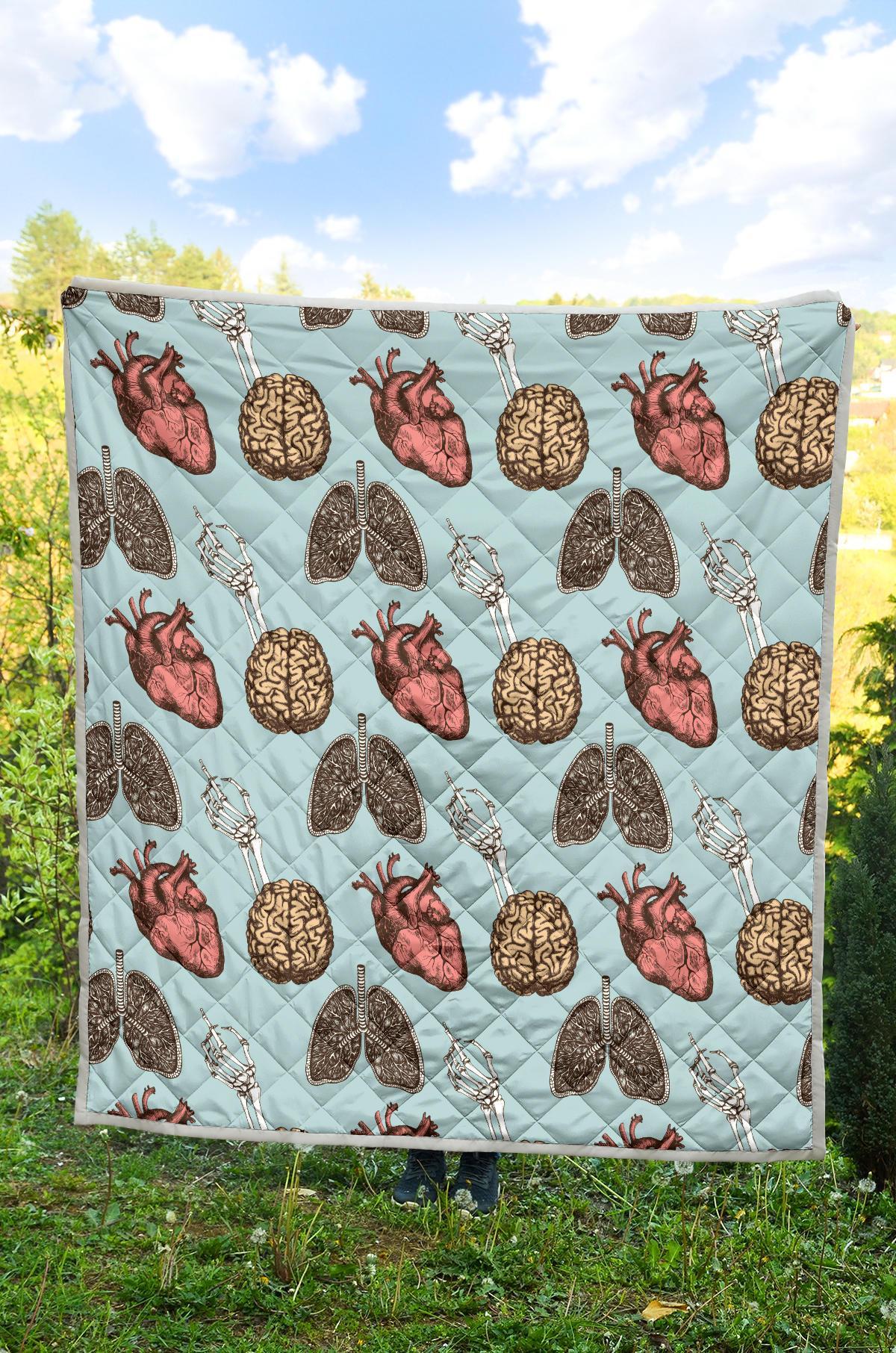 Anatomy Pattern Print Quilt-grizzshop