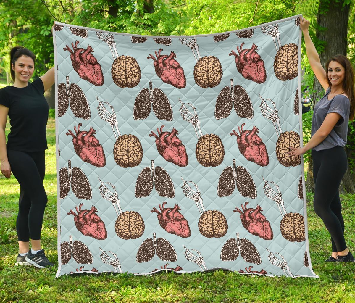 Anatomy Pattern Print Quilt-grizzshop