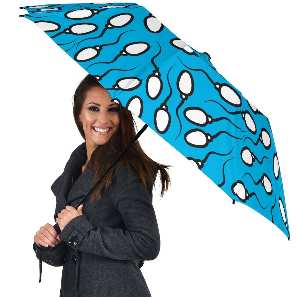 Anatomy Sperm Pattern Print Automatic Foldable Umbrella-grizzshop