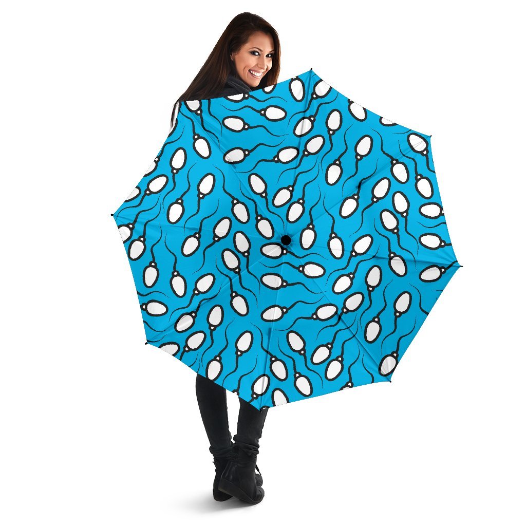 Anatomy Sperm Pattern Print Automatic Foldable Umbrella-grizzshop