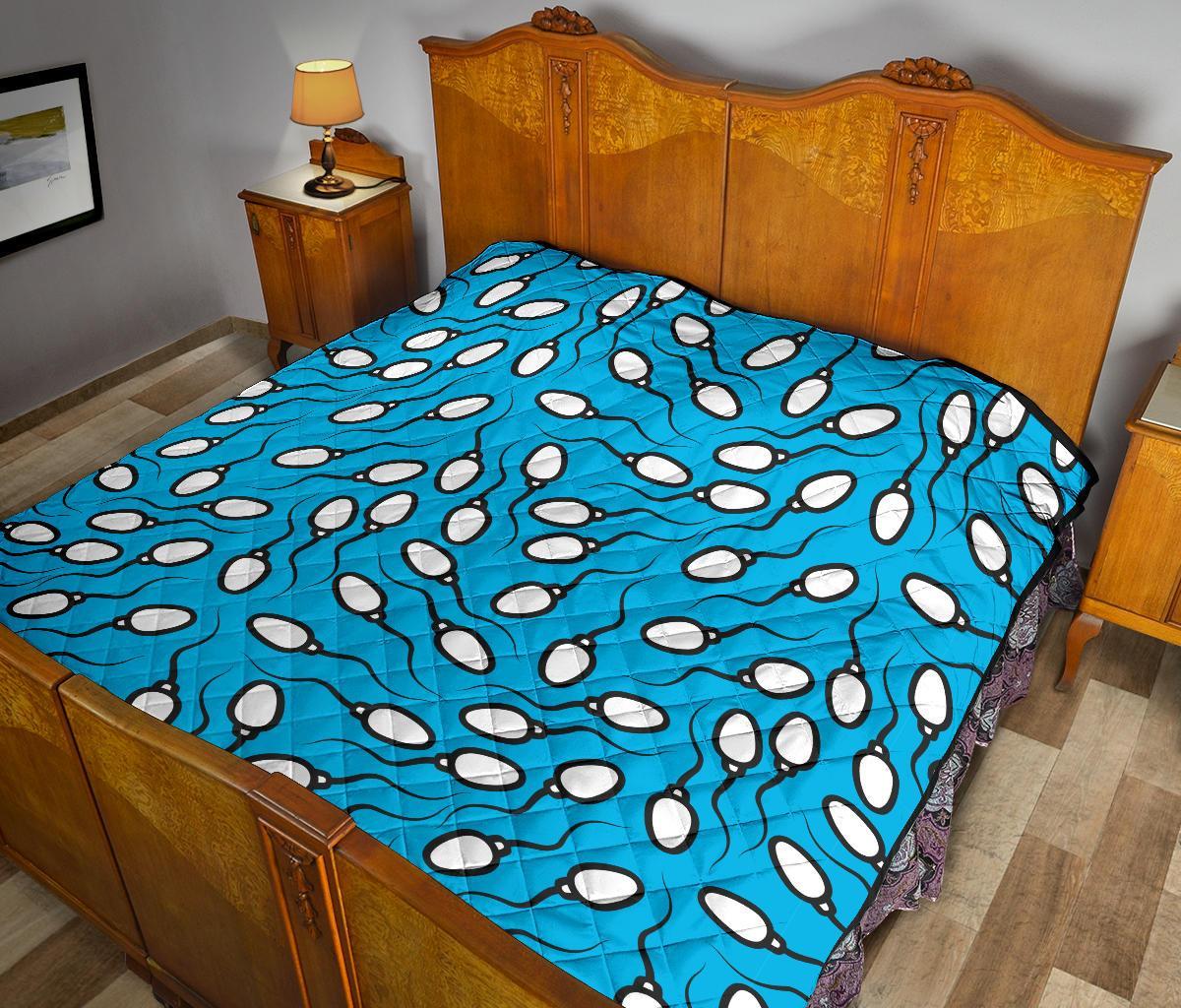 Anatomy Sperm Pattern Print Quilt-grizzshop