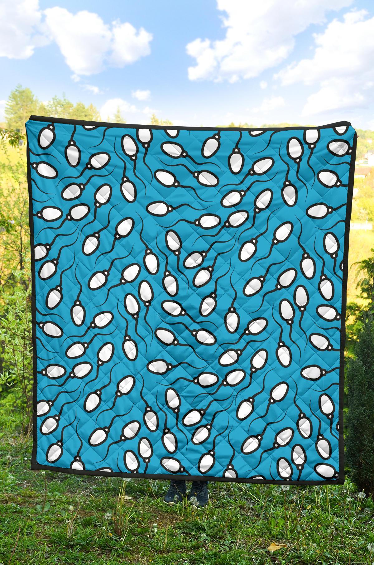 Anatomy Sperm Pattern Print Quilt-grizzshop